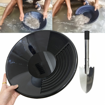 Mini plastmasas baseins zeltu mazgāšanai, pārnēsājams rokas griežams zelta meklēšanas panna (plastmasas; 300 g; iepakojumā 50 gab.; 2021. vasara; bruto svars 18)