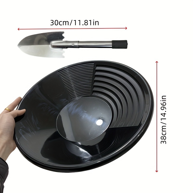 Mini plastmasas baseins zeltu mazgāšanai, pārnēsājams rokas griežams zelta meklēšanas panna (plastmasas; 300 g; iepakojumā 50 gab.; 2021. vasara; bruto svars 18)
