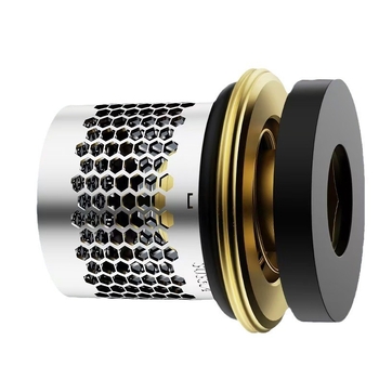 Supapă de duș cu protecție împotriva fluxului invers, supapă de control și supapă de închidere; cupru; garnitură de filtru