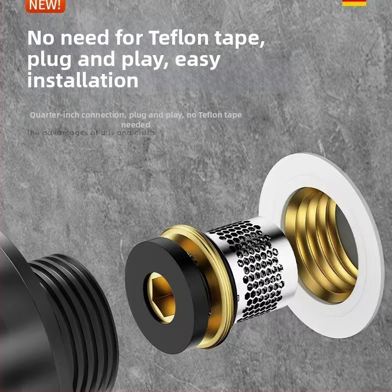 Sprchový ventil s proti spätnému toku, kontrolný ventil a uzatvárací ventil; meď; tesniaca podložka