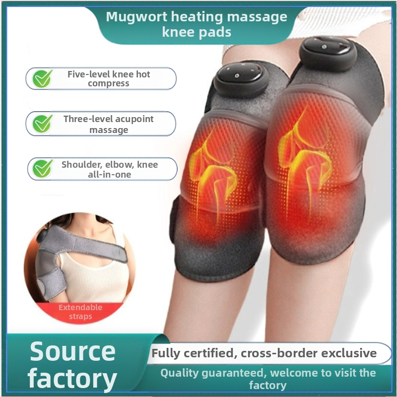 Šildantis kelio ir pečių masažuoklis su karštu kompresu ir vibracija, 5V, 7W, 45–65°C