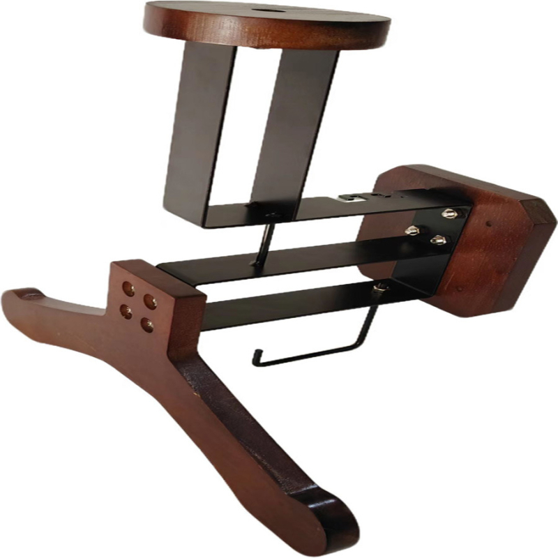 Метален стенен рафт за каски, шапки и спортно оборудване, 2 нива, товароподемност 30 кг, подходящ за хол, спалня и гараж