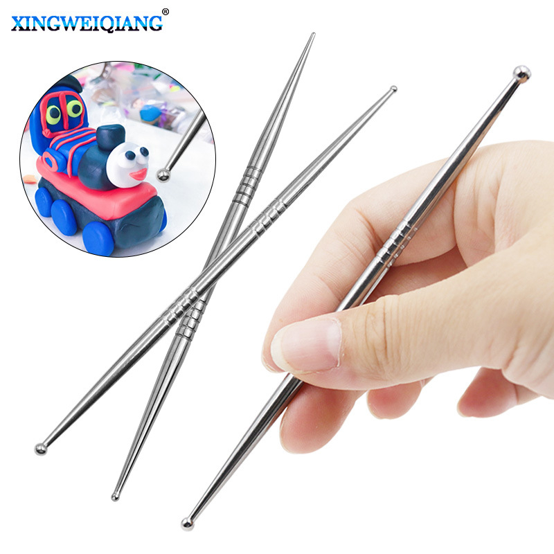 Rozsdamentes acél agyagvéső eszköz – részletekhez, precíziós hegy, alkalmas lágy agyagra, kő- és polimer agyagra