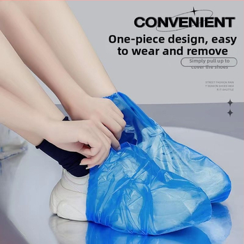 Κάλυμμα μπότας βροχής μιας χρήσης για ενήλικες, με μακρύ σωλήνα, διαφανές πλαστικό, πολυαιθυλένιο (PE), αντιστατικό