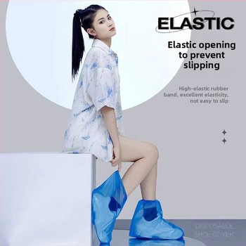 Κάλυμμα μπότας βροχής μιας χρήσης για ενήλικες, με μακρύ σωλήνα, διαφανές πλαστικό, πολυαιθυλένιο (PE), αντιστατικό