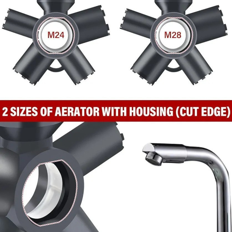 10 az 1-ben eszköz csaptelep aerátorának leszereléséhez és javításához – RV- és lakóautó-kompatibilis