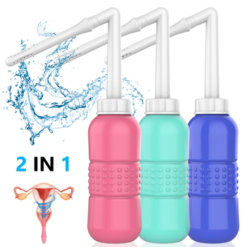 AQUARINSE ръчен хигиенен ирригатор за интимни части, PP+EVA, 2 накрайника (дълъг и къс), натисни за промиване