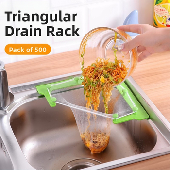 Trikampio formos virtuvės plautuvės filtras su pakabamu nusausinimo laikikliu, ABS medžiaga, korėjietiško stiliaus, licencijuotas privatinis ženklas, spausdintas logotipas