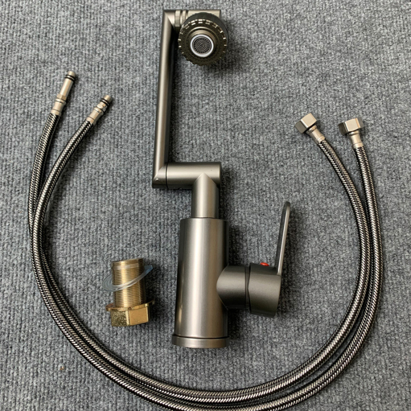 Luckcat mechaninis maišytuvo praustuvui, karštas/šaltos, nerūdijantis plienas, keramikinė kasetė, 360° sukimas