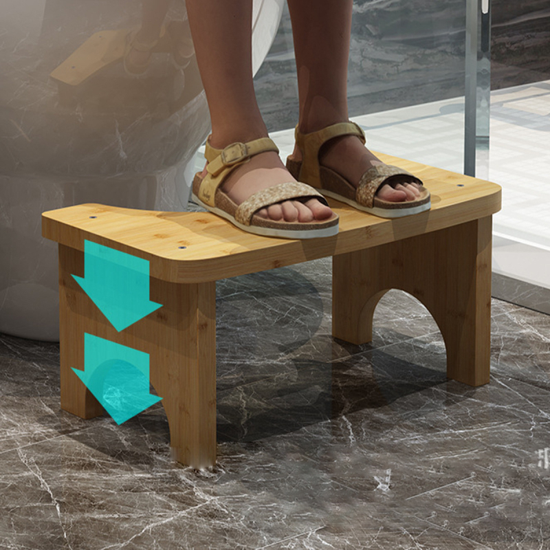 Bambuko tualeto suolas – ne sulankstomas, kojų pėdų suolas vonios kambariui, klozeto squat pad