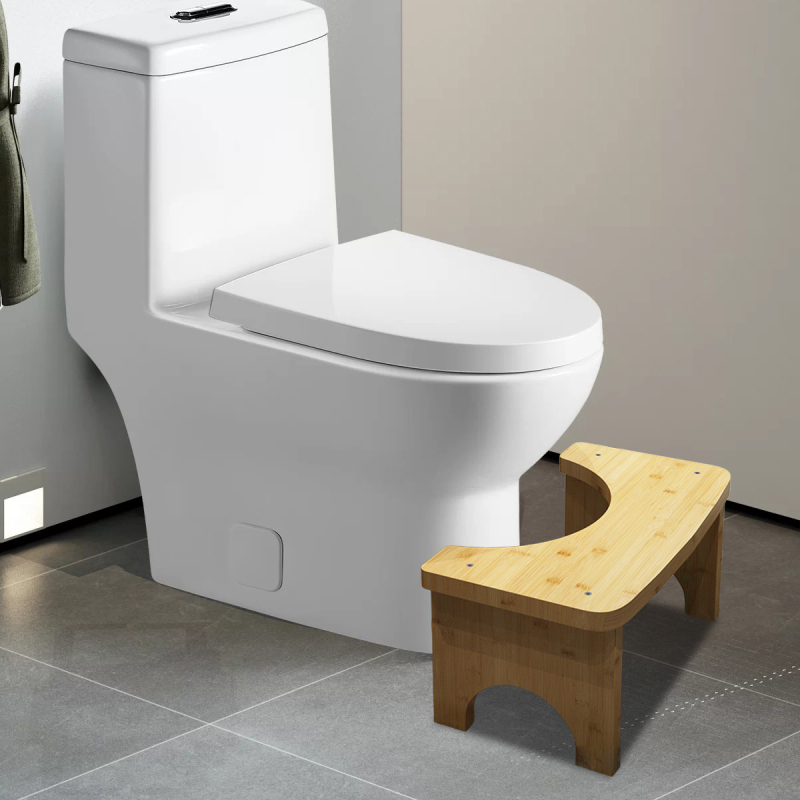 Bambuko tualeto suolas – ne sulankstomas, kojų pėdų suolas vonios kambariui, klozeto squat pad