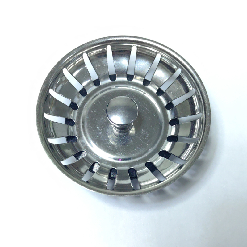 Βύσμα αποχέτευσης νεροχύτη, 304 ανοξείδωτος χάλυβας, τύπου έλξης, ευθύγραμμη σχεδίαση, φίλτρο νεροχύτη