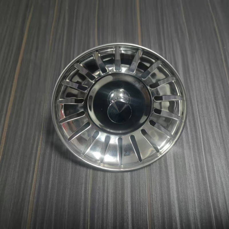 Βύσμα αποχέτευσης νεροχύτη, 304 ανοξείδωτος χάλυβας, τύπου έλξης, ευθύγραμμη σχεδίαση, φίλτρο νεροχύτη