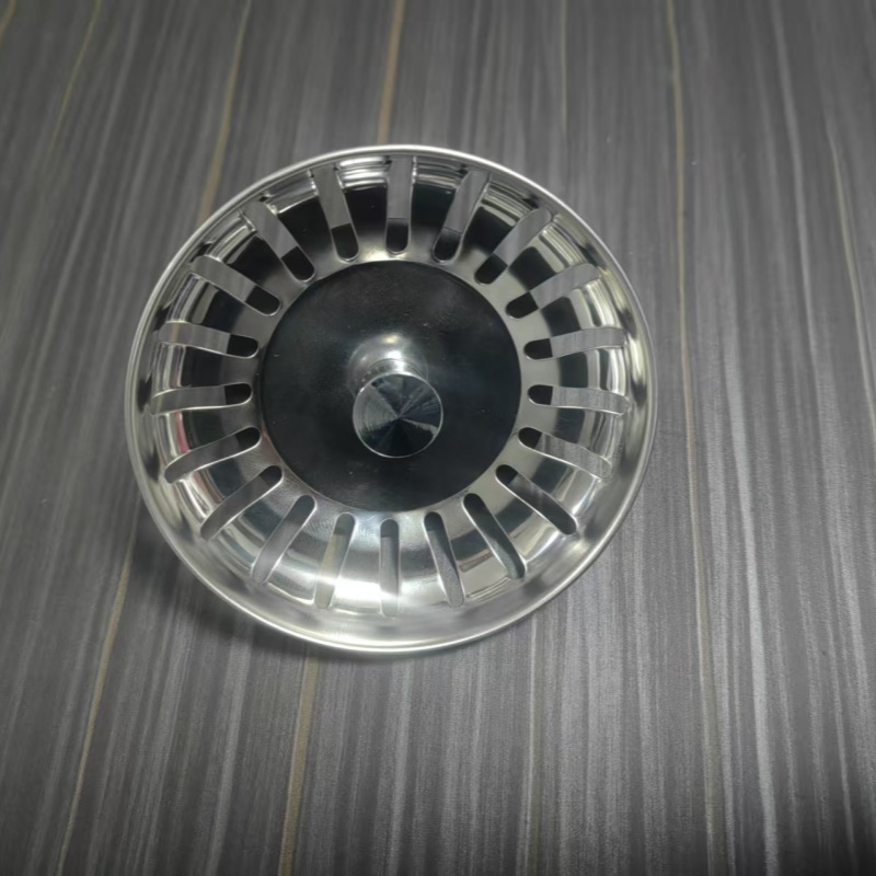 Βύσμα αποχέτευσης νεροχύτη, 304 ανοξείδωτος χάλυβας, τύπου έλξης, ευθύγραμμη σχεδίαση, φίλτρο νεροχύτη