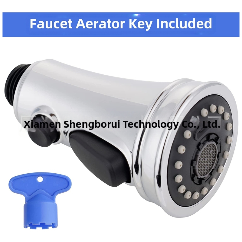 Кухненска издърпваща се глава за смесител, модел 61025, ABS, керамичен клапан, 3 функции, CUPC сертифициран