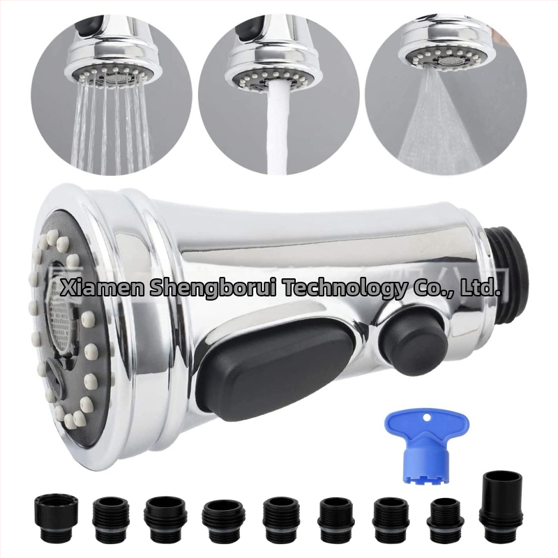 Кухненска издърпваща се глава за смесител, модел 61025, ABS, керамичен клапан, 3 функции, CUPC сертифициран