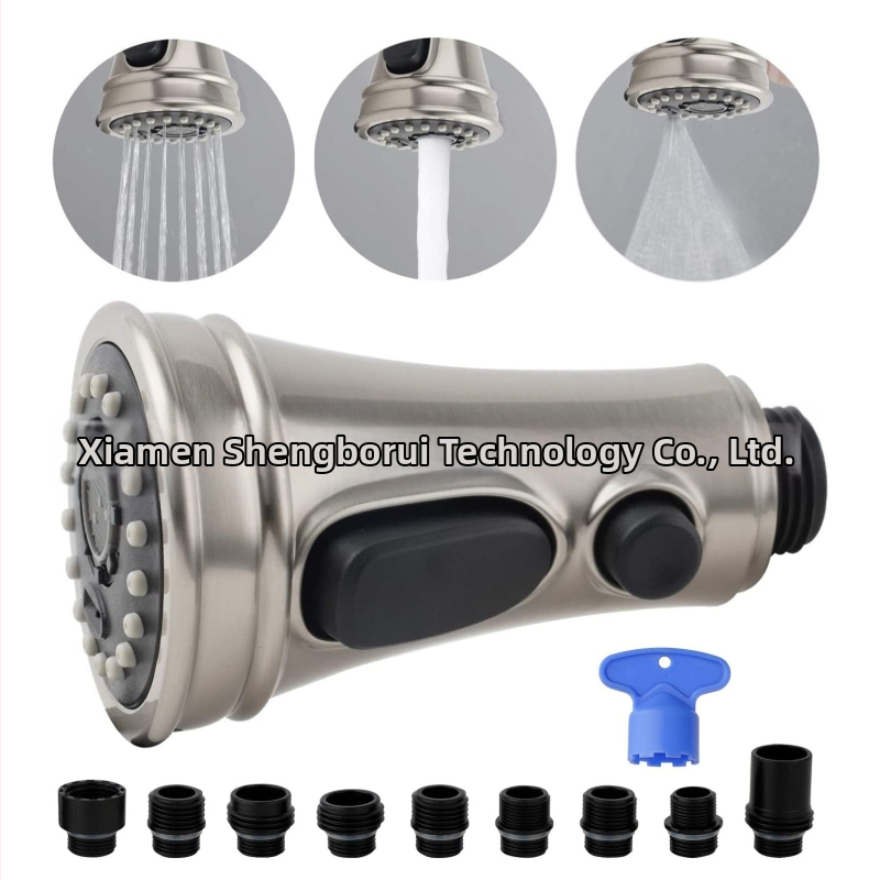 Кухненска издърпваща се глава за смесител, модел 61025, ABS, керамичен клапан, 3 функции, CUPC сертифициран