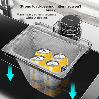 Филтър за мивка с вакуумна чашка, пластмасов, за остатъци от храна, модерен минималистичен стил, стартира през 2025