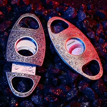 Trabuca griezējs ar gravētu bronzas dizainu, iekļauts rokasgrāmata, pielāgošana pieejama, sērija 240605