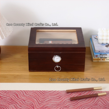 Ξύλινος υγραντήρας πούρων με διαφανές καπάκι – μοντέρνος μινιμαλιστικός σχεδιασμός, δυνατότητα εκτύπωσης λογοτύπου, κατάλληλο για σαλόνι, υπνοδωμάτιο και γραφείο