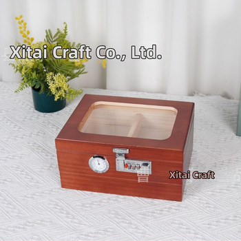 Ξύλινος υγραντήρας πούρων με διαφανές καπάκι – μοντέρνος μινιμαλιστικός σχεδιασμός, δυνατότητα εκτύπωσης λογοτύπου, κατάλληλο για σαλόνι, υπνοδωμάτιο και γραφείο