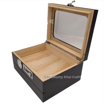 Ξύλινος υγραντήρας πούρων με διαφανές καπάκι – μοντέρνος μινιμαλιστικός σχεδιασμός, δυνατότητα εκτύπωσης λογοτύπου, κατάλληλο για σαλόνι, υπνοδωμάτιο και γραφείο