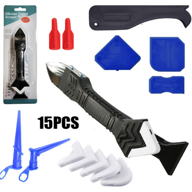 Fast Leopard 15-частов комплект за уплътняване на фуги със 3-в-1 скрепер и апликатор за дюза