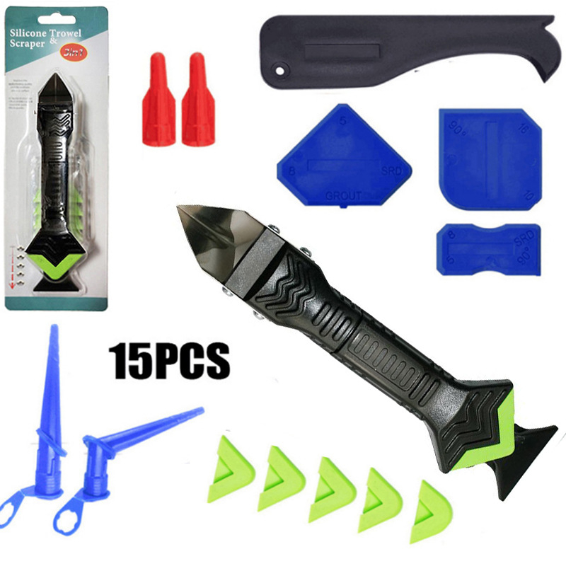 Fast Leopard 15-частов комплект за уплътняване на фуги със 3-в-1 скрепер и апликатор за дюза