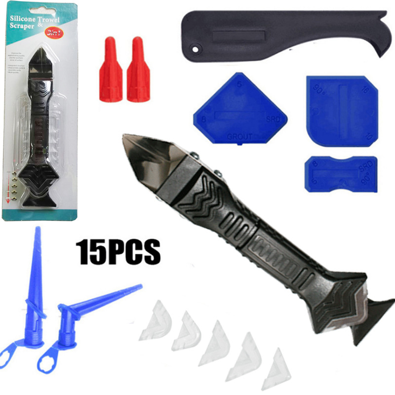 Fast Leopard 15-частов комплект за уплътняване на фуги със 3-в-1 скрепер и апликатор за дюза