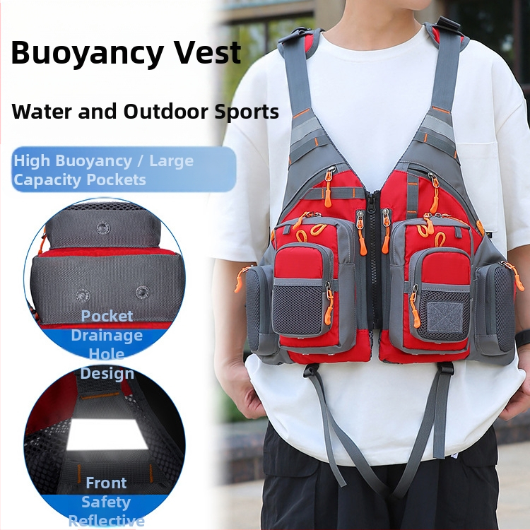 Hengtu 960 воден жилет с плаваемост за водни спортове, работно облекло, множество джобове, бързо съхнене