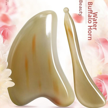 Плочка за gua sha от буйволски рог за лице и околоочна зона – масажен инструмент Mingchen, 50 бр.