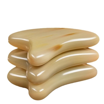 Плочка за gua sha от буйволски рог за лице и околоочна зона – масажен инструмент Mingchen, 50 бр.