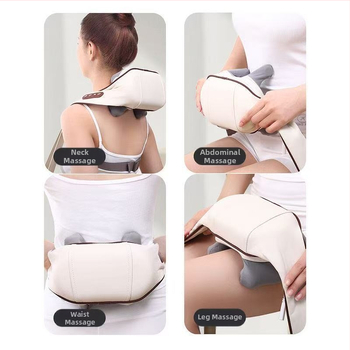 Trapecinių raumenų masažuoklis kaklui, pečiams ir nugarai – šilumos kompresas, minkymas, su viena galva, įkraunamas, belaidis nuotolinio valdymo pultas