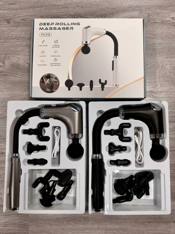 Fasijos masažo purkštuvė – keturios galvutės, šepetėlių variklis, daugiaapakopė reguliavimas, 5+ greičiai, triukšmas < 36 dB