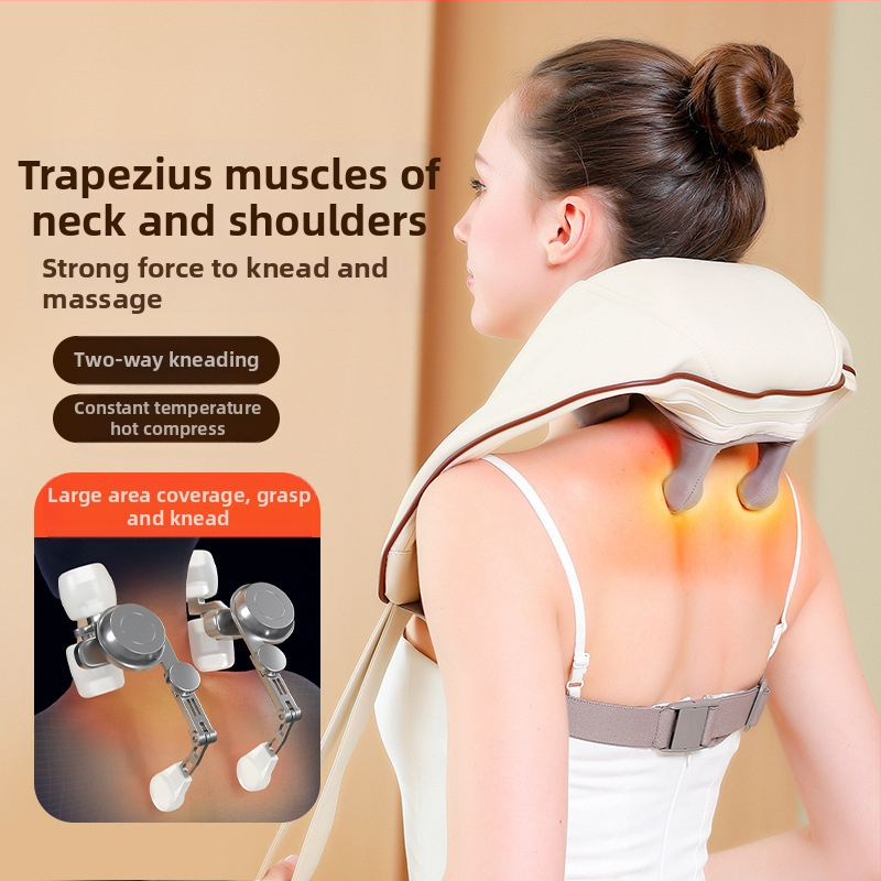 Pečių ir kaklo masažuoklis su 6 galvutėmis, KL-35, įkraunamas, 4 greičiai, laikmatis