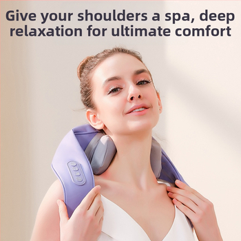 SL-Z9 įkraunamas kaklo ir pečių masažuoklis, 6 galvutėmis, šilumos kompresas, infraraudonųjų spindulių terapija ir laikmatis