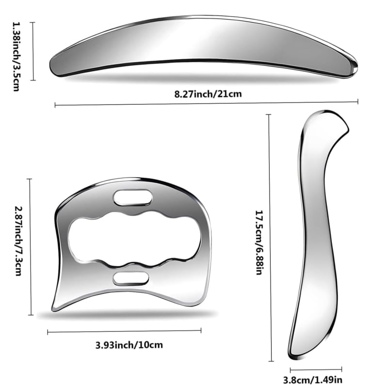 Čepeľ na masáž fascií, nerezová oceľ, značka JCP, pre fitness a liečebnú masáž