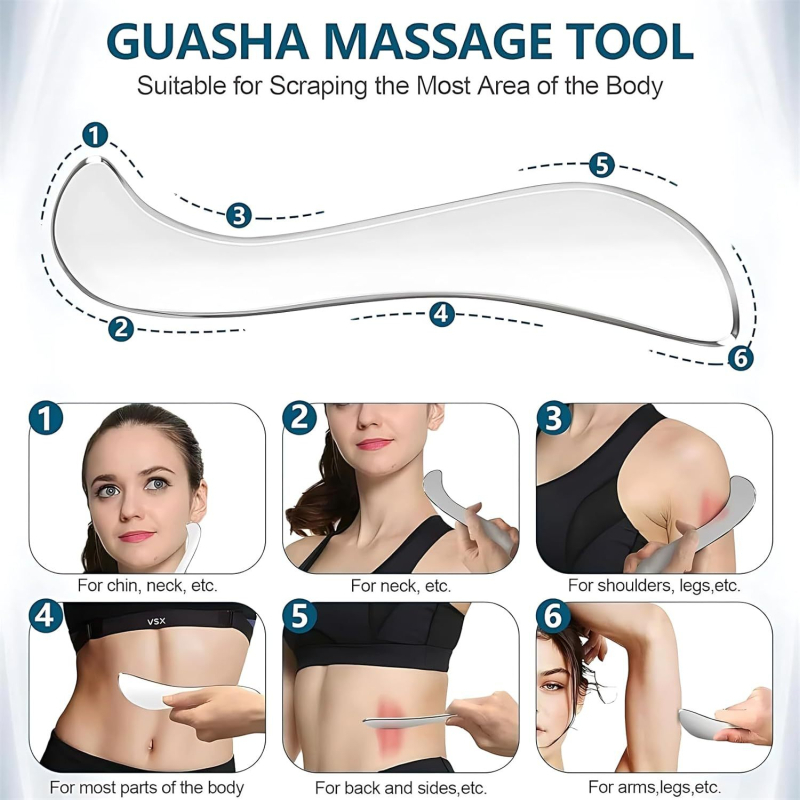 Čepeľ na masáž fascií, nerezová oceľ, značka JCP, pre fitness a liečebnú masáž