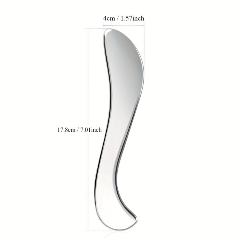 304 rozsdamentes acélból készült S alakú fascia masszázs eszköz testhez – kaparó lemez, 130 g, Tingli