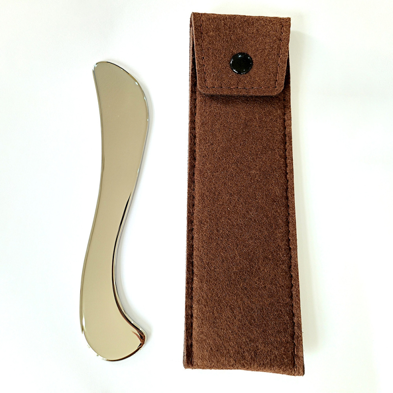 304 rozsdamentes acélból készült S alakú fascia masszázs eszköz testhez – kaparó lemez, 130 g, Tingli