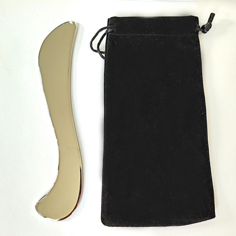 304 rozsdamentes acélból készült S alakú fascia masszázs eszköz testhez – kaparó lemez, 130 g, Tingli