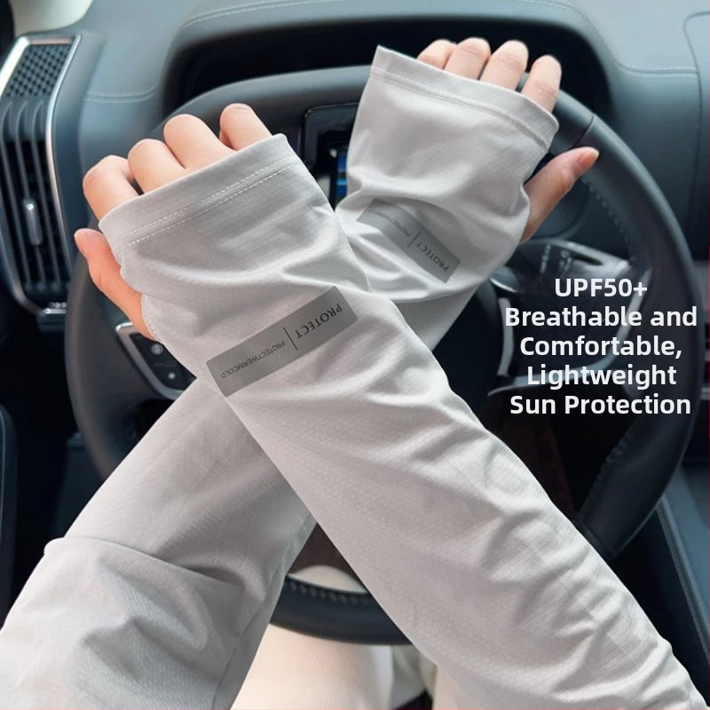 Dviračių rankovės su saulės apsauga ir vėsinimu, minimalistinis poliesteris, 81–95% sudėtis, 2024 m. pavasaris