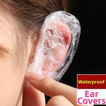 Vienkartinės vandeniui atsparios ausų apsaugos priemonės voniai ir plaukų dažymui