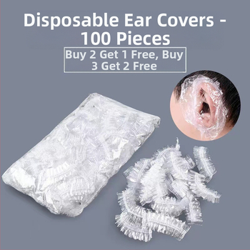 Vienkartinės vandeniui atsparios ausų apsaugos priemonės voniai ir plaukų dažymui