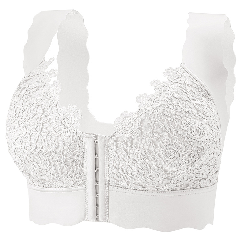 Priekinė užsegama liemenėlė, pilnos kupos, belaidė, pagrindinis audinys: nailonas 70-80%, pamušalas Spandex <30%, fiksuotos dvigubos petnešėlės