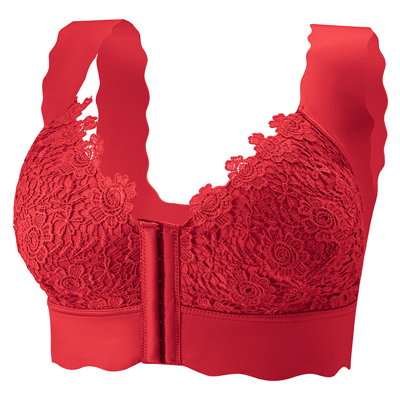 Priekinė užsegama liemenėlė, pilnos kupos, belaidė, pagrindinis audinys: nailonas 70-80%, pamušalas Spandex <30%, fiksuotos dvigubos petnešėlės