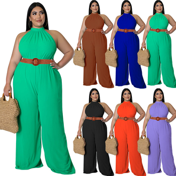 Безръкав гащеризон с кръгло деколте, плетен плат milk silk със смес полиестер (90–95%), права кройка панталон, пролет 2025