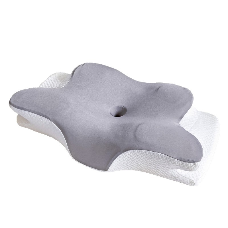 Пеперудообразна възглавница от паметна пяна за подкрепа на шийния отдел на гръбнака, калъфка от химически влакна, тегло 0,5–1,0 кг