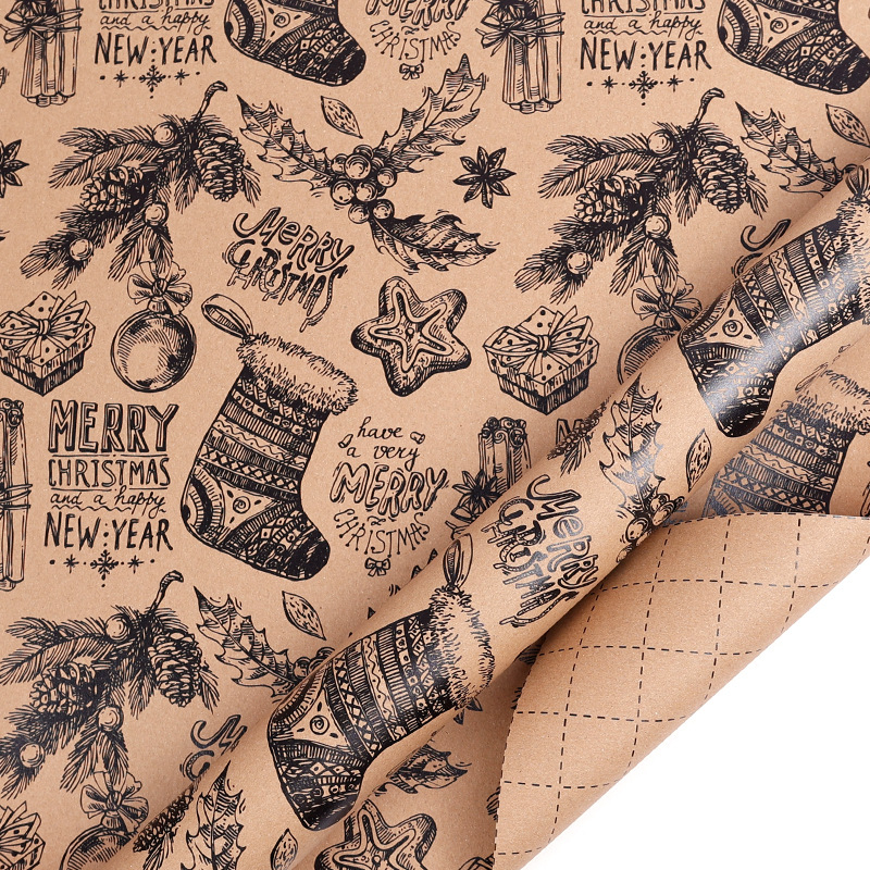 Крафт хартия – лента за подаръци за Коледа; мотив шишарка; произход: Джинхау, Китай; материал: крафт хартия; ниво на опаковка: крайна опаковка; толеранс: 1 см; специална опаковка: подаръчна опаковка