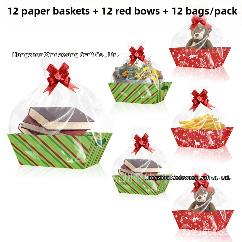 Xindeli Подаръчен комплект хартиена кутия с кошница и поднос – 250 г бял картон, композитна хартия, подаръчна опаковка, произход Zhejiang